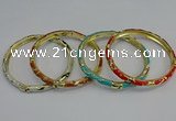 CEB78 5mm width gold plated alloy with enamel bangles wholesale