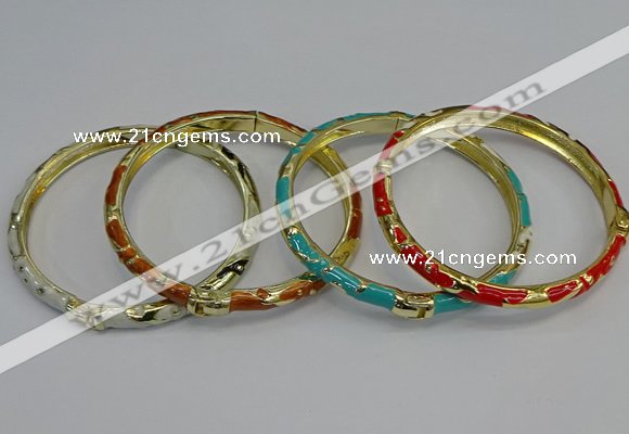 CEB78 5mm width gold plated alloy with enamel bangles wholesale