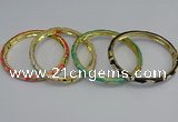 CEB79 6mm width gold plated alloy with enamel bangles wholesale