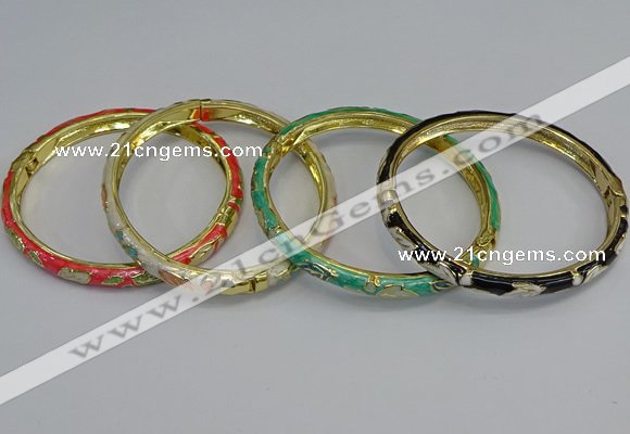 CEB79 6mm width gold plated alloy with enamel bangles wholesale