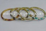 CEB80 6mm width gold plated alloy with enamel bangles wholesale