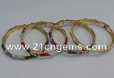 CEB81 6mm width gold plated alloy with enamel bangles wholesale