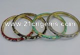 CEB82 6mm width gold plated alloy with enamel bangles wholesale