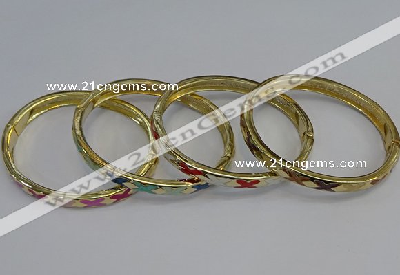 CEB83 7mm width gold plated alloy with enamel bangles wholesale