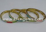 CEB88 7mm width gold plated alloy with enamel bangles wholesale