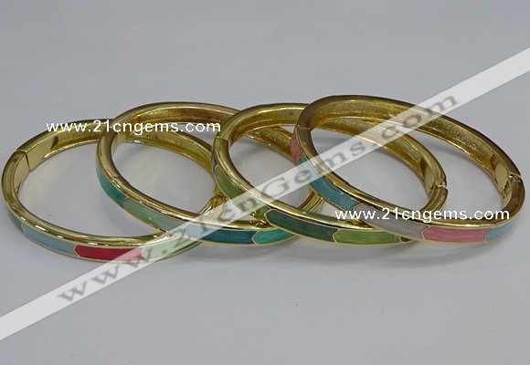 CEB88 7mm width gold plated alloy with enamel bangles wholesale