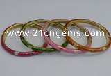 CEB91 6mm width gold plated alloy with enamel bangles wholesale