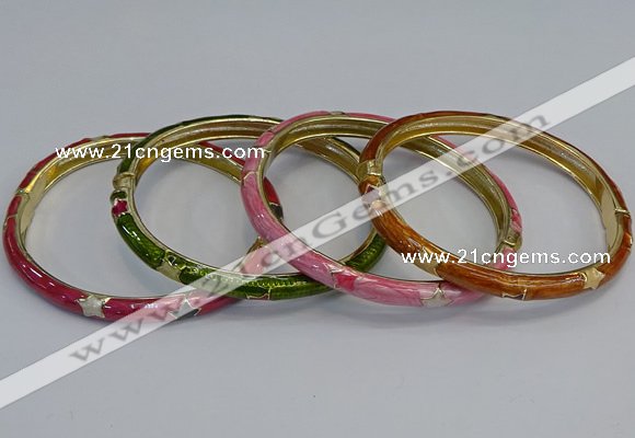 CEB91 6mm width gold plated alloy with enamel bangles wholesale