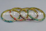 CEB92 6mm width gold plated alloy with enamel bangles wholesale