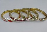 CEB93 7mm width gold plated alloy with enamel bangles wholesale