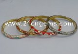 CEB94 6mm width gold plated alloy with enamel bangles wholesale