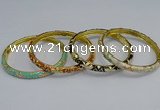 CEB95 6mm width gold plated alloy with enamel bangles wholesale