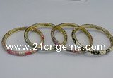 CEB96 6mm width gold plated alloy with enamel bangles wholesale