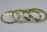 CEB97 6mm width gold plated alloy with enamel bangles wholesale