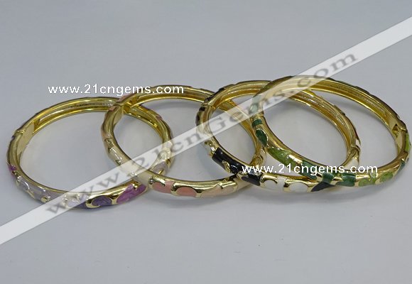 CEB97 6mm width gold plated alloy with enamel bangles wholesale