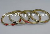 CEB99 6mm width gold plated alloy with enamel bangles wholesale