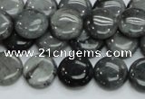 CEE12 15.5 inches 14mm flat round eagle eye jasper beads wholesale