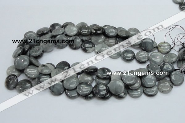 CEE14 15.5 inches 18mm flat round eagle eye jasper beads wholesale