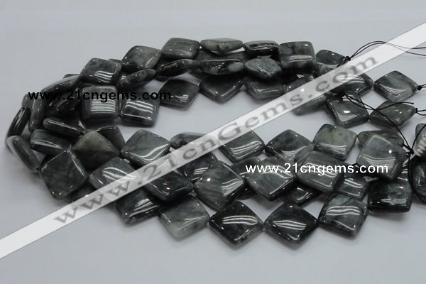 CEE17 15.5 inches 20*20mm diamond eagle eye jasper beads wholesale