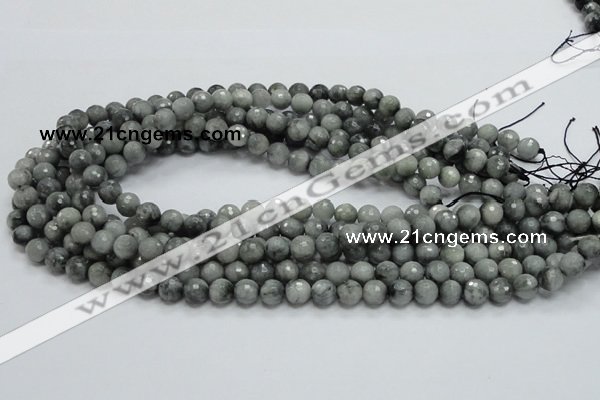 CEE20 15.5 inches 8mm faceted round eagle eye jasper beads wholesale