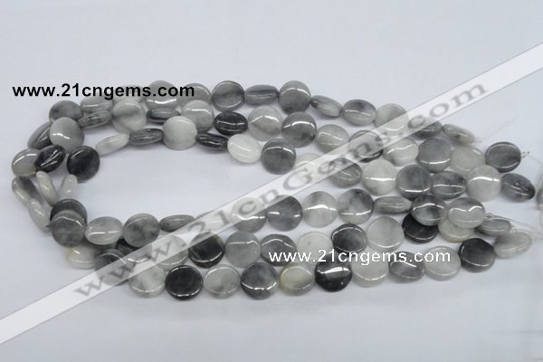 CEE202 15.5 inches 14mm flat round eagle eye jasper beads