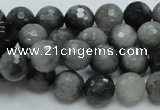 CEE21 15.5 inches 10mm faceted round eagle eye jasper beads wholesale