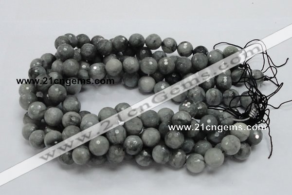 CEE23 15.5 inches 14mm faceted round eagle eye jasper beads wholesale