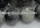 CEE25 15.5 inches 20mm faceted round eagle eye jasper beads wholesale