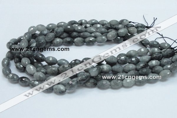 CEE28 15.5 inches 10*16mm faceted rice eagle eye jasper beads