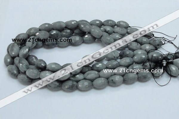 CEE29 15.5 inches 13*18mm faceted rice eagle eye jasper beads