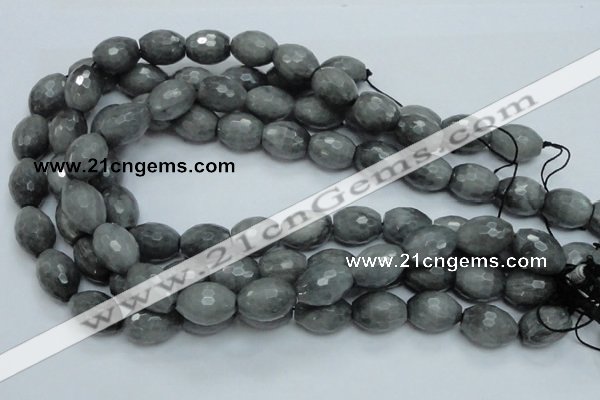 CEE30 15.5 inches 15*20mm faceted rice eagle eye jasper beads