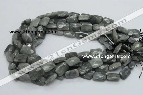 CEE33 15.5 inches 13*18mm faceted rectangle eagle eye jasper beads