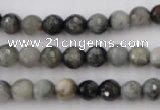 CEE352 15.5 inches 8mm faceted round eagle eye jasper beads