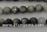 CEE353 15.5 inches 10mm faceted round eagle eye jasper beads