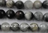 CEE354 15.5 inches 12mm faceted round eagle eye jasper beads