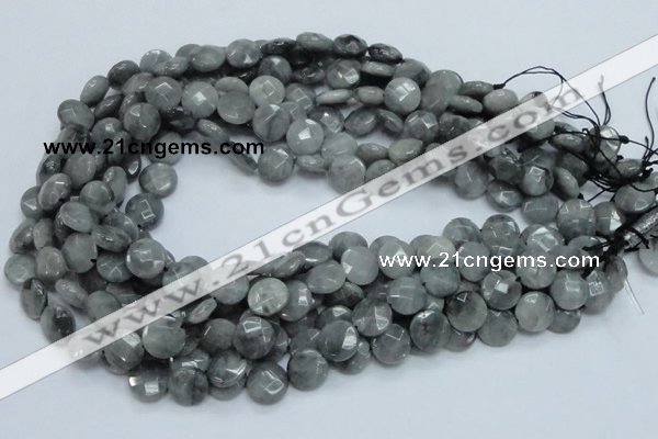 CEE37 15.5 inches 12mm faceted coin eagle eye jasper beads wholesale