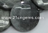 CEE41 15.5 inches 40mm faceted coin eagle eye jasper beads wholesale