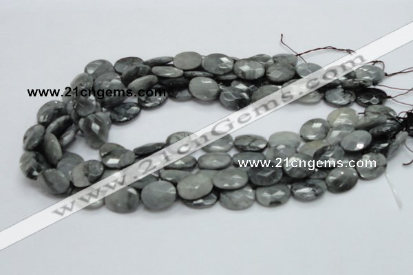 CEE42 15.5 inches 13*18mm faceted oval eagle eye jasper beads