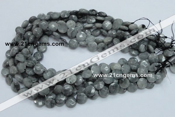 CEE56 15.5 inches 8mm faceted coin eagle eye jasper beads