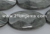 CEE85 15.5 inches 20*40mm faceted oval eagle eye jasper beads