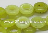 CEJ08 15.5 inches 8*16mm donut lemon jade beads wholesale