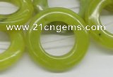 CEJ09 15.5 inches 28*30mm donut lemon jade beads wholesale