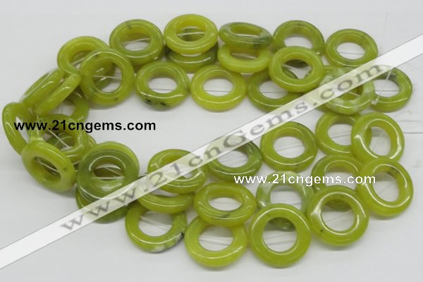 CEJ09 15.5 inches 28*30mm donut lemon jade beads wholesale