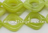 CEJ10 15.5 inches 20*20mm diamond lemon jade beads wholesale