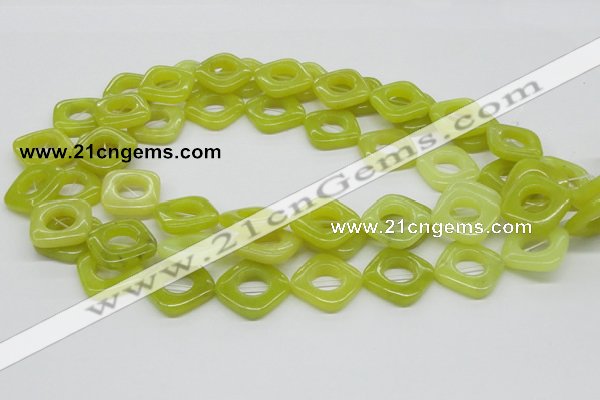 CEJ10 15.5 inches 20*20mm diamond lemon jade beads wholesale