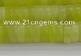 CEJ221 15.5 inches 3*8mm heishi lemon jade beads wholesale