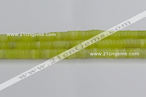 CEJ221 15.5 inches 3*8mm heishi lemon jade beads wholesale