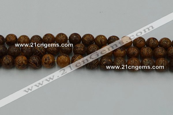 CEJ305 15.5 inches 14mm round elephant skin jasper beads wholesale