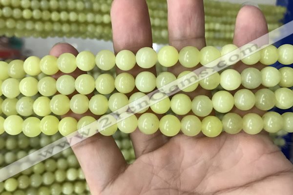 CEJ352 15.5 inches 8mm round lemon jade beads wholesale