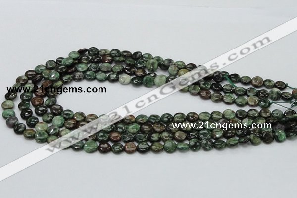 CEM01 15.5 inches 8mm flat round emerald gemstone beads wholesale